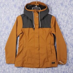 Decathlon Forclaz Hiking Jacket Womens Size XS Brown Hooded Lined Outdoor
